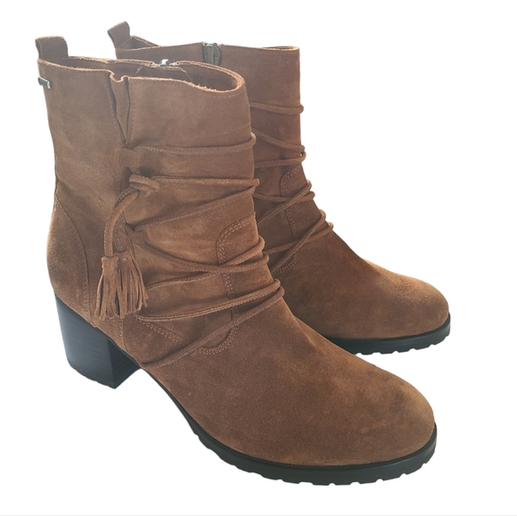 Kennel & Schmenger Gortex Sue Lace Tan Suede Ankle Booties Size 6.5 - Picture 2 of 10